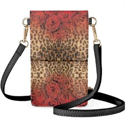 Shoulder Bags Coloranimal Leopard Print African Personality Wild Women's Daily Mobile Phone Bag Leather Waterproof Lightweight