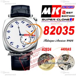American 1921 82035 A4400 Automatic Mens Watch MKF 40mm Steel Case White Dial Blue Leather Super Edition Wathes Puretimewatch Reloj Hombre Montre Hommes PTVC f2