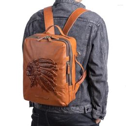 Backpack Arrival Head-layer Cowhide Retro Casual Men's Backpacks