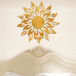 Wall Stickers Acrylic Sunflower Mirror Room Decor Home Decoration Accessories
