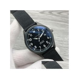 Wristwatches 2021 Luxury News Mens Watches Matic Mechanical Stainless Steel Black Leather Simple 41Mm Pilots Watch Mark Xviii Outd247n