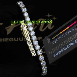 European and American hip-hop 925 Silver Mosang Diamond Tennis Bracelet Fashion Brand Personalized Customized Mens Jewelry