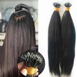 Wigs Yaki Straight Nano Ring Human Hair Brazilian Light Yaki Straight Hair Extensions for Black Women