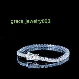 Wholesale High Quality 925 Sterling Silver Vvs Moissanite Diamond Tennis Bracelet Adjustable Popular Design Tennis Bracelet