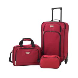 Travellers Club 3 Piece Euro Carry-on Value Set, Red