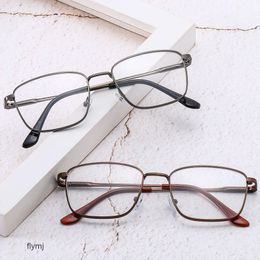 2 pcs Fashion luxury designer 2023 Metal Flat Mirror Mens Business Box Glasses Art and Fashion Trend Myopia Glasses with Ultra Light Weight