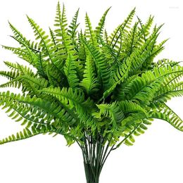 Decorative Flowers 1/2/5Pcs 7Fork Artificial Plants Persian Grass Green Ferns Flower For Home Garden Decorations Accessories Wedding Party