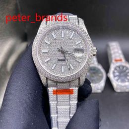 Diamond stainless steel 39mm shiny case automatic all white smooth sweeping hands diamonds everythere in buckle water resistant hi310u