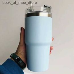 Mugs 20oz stainless steel Tumbler Cups With Straw vehicle-mounted Car Mugs American large-capacity desktop office Water Bottles fy5880 0918 Q240322
