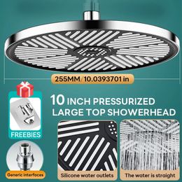 10inch Big Panel Rainfall Shower HeadHigh Pressure HeadWater SavingBathroom Accessories 240314