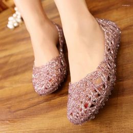 Casual Shoes Clear Jelly Womens Sandals Summer Plastic Woman Mesh Flat Hollow Out Girl Sandalias Sapatos