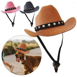 Dog Apparel Pet Cowboy Hat Soft Comfortable Adjustable Straps Caps Non-woven Fabric Street Party Po Props For Cats Dogs Supplies