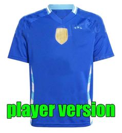 New 2024 2025 Argentina Soccer Jerseys Fans Player Version MESSIS MAC ALLISTER DYBALA DI MARIA MARTINEZ DE PAUL MARADONA Men Women Football Shirt Blue 24 Kids Kit 9337