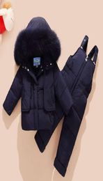 Coat Children Clothing Kids Down Jacket Baby Girl Boy Fur Hooded Parkas bib Pants Jumpsuit Clothes Winter Snowsuits9040776