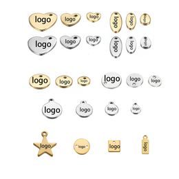 100pcs Customized Laser Engrave Name Stainless Steel Personalized Tags Custom For DIY Necklace Pendant Charms 240315
