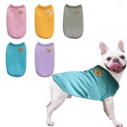 Dog Apparel Bear Pet Vest Clothes Cat Solid Color T-shirt Thin Section Fashion Chihuahua Summer Breathable Pug Hoodies