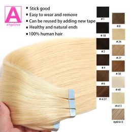 Extensions Tape In Human Hair 100% Real Remy Human Straight Extensions Hair Skin Weft Adhesive Glue On For Salon High Quality for Woman