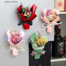 Fridge Magnets 3D simulation of dried flower bouquet refrigerant rod magnet information rod home decoration Y240322