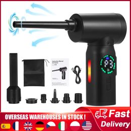 100W Cordless Air Blower Compressed Air Duster Cleaner With Emergency Light 7500mAh Electric Inflator Cleaning Tool Dust Blower 240318