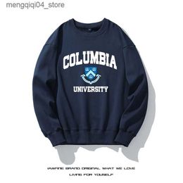 Men's Hoodies Sweatshirts College New Mens 2022 Spring Male/Women Casual Round collar Solid Color Sweatshirt Tops Q240322