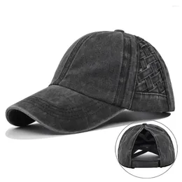 Ball Caps Thickened Washed Cotton Baseball Cap For Women Hat Distressed Outdoor Braid