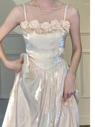 Casual Dresses 2024 Summer French Elegant Even Party Dress Woman Holiday Beach Short Sleeve Midi One Piece Korean Wedding