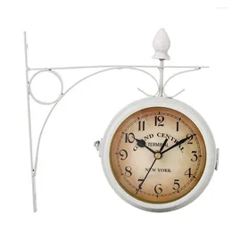 Wall Clocks Double-Sided Vintage Clock Creative Home For Living Room Bedroom Decor