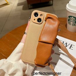 Designer Luxury Leather Wrist Phone Cases Cross Body Chain Cases Luxury Designer Classic Print Cell IPhone 14 13 Pro Max 14Plus Cell Phone Case Mobile Phone H