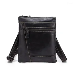 Bag Genuine Leather Men's Messenger Bags High Quality Cowhide Male Crossbody Versatile Shoulder Handbag Phone For Men