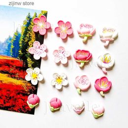 Fridge Magnets 10 Cute Floral Fridge Magnets Pink Small Magnetic Photo Stickers Mini Magnets for Refrigerant Decoration Y240322