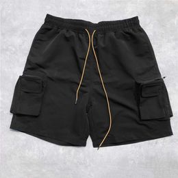 Men's Shorts Summer black military goods jogger loose fit suitable for dragging sportswear short sleeved street clothing with nine pocket design J240322