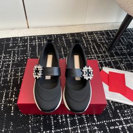 Platform Loafers Shoes for women Top Quality fashion casual black sneaker women shoes with diamond luxury spring outfit dress shoes 7.5cm high with box