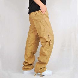 Pantaloni casual oversize larghi con cerniera laterale multitasca hip-hop stagionale per abbigliamento da lavoro da uomo