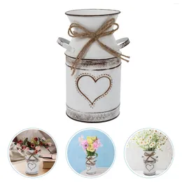 Vases Table Decor Heart Shaped Flower Arrangement Floral Vase Decoration Metal Vintage Bouquets White Rustic