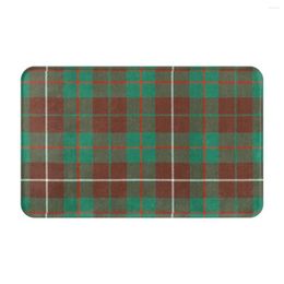 Carpets Mackinnon Tartan GREEN MASK Doormat Rug Carpet Mat Footpad Bath Non-slip Entrance Kitchen Bedroom Durable Washable The