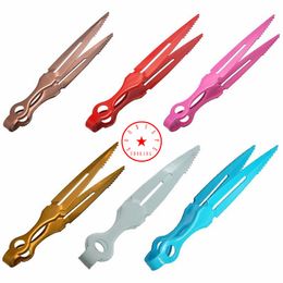 New Style Colourful Smoking Stainless Steel Carbon Clip Clamp Tongs Pliers Gear Portable Innovative Design For Hookah Shisha Waterpipe Bong Bubbler Pipes