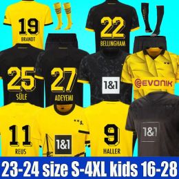 Soccer Jerseys 23 24 Soccer Jerseys REUS doRtmUNdS 2023 2024 Borussia HALLER Football Shirt BELLINGHAM NEONGELB HUMMELS BRANDT Men Kids Special Kit All