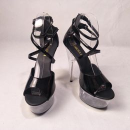 Dance Shoes Super Size Crystal Ankle Strap 15CM Sexy Ultra Platform Pole Dancing/acting/star/model Wedding