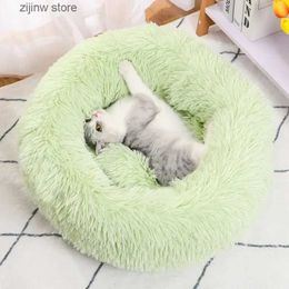 Cat Beds Furniture Super Cat Bed Warm Sleep Cat Nest Soft and Long Plush Best Pet Dog Bed Dog Basket Mat Cat Bed Cat Mat Animal Sleep Y240322