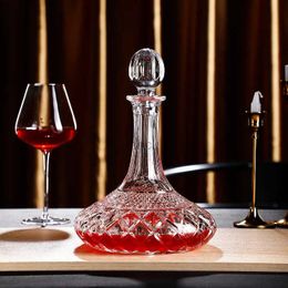 Bar Tools 1100ml Thickened Hammer-patterned Wine Decanter Crystal Glass High-grade Whisky Decanter Creative Red Wine Separator Wine 240322