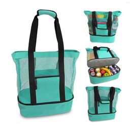 Storage Bags Portable Fresh-keeping Organiser Bag For Picnic Household Mesh Beach Zipper Food Holiday