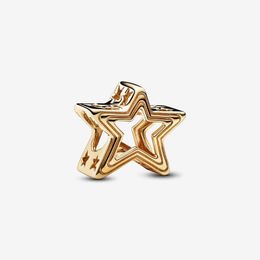 18K Gold Radiant Star Charm Pandoras 925 Sterling Silver Luxury Jewellery Charms Set Bracelet Making charms Designer Necklace Pendant Original Box Fast Shipping