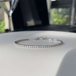 Simple Pure Silver Bracelet with Diamond for Girls Gift Couples Men and Women Commemorative Long-distance Love 74mo