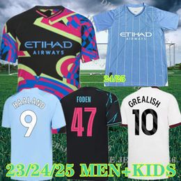 HAALAND Soccer Jerseys Fourth 23 24 25 DE BRUYNE PHILLIPS MANS CITIES GREALISH FERRAN MAHREZ FODEN BERNARDO JOAO CANCELO Z RODRIGO Football Shirt Men Uniforms S-4XL