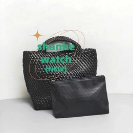 Original Bottegs Venetas Arco Tote Bag Double Wrist Knitted Handbag Hot Selling Mother and Child Large Capacity Bucket
