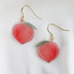 Dangle Earrings Summer Cute Pink Honey Peach For Women Girls Fashion Acrylic Drop Cocktail Party Jewelry Birthday Gifts