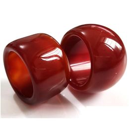 Band Rings 10Pcs Wholesale Mix Huge Jade Thumb Ring Mens Womens Wide Agate Exquisite Finger Retro Luxury Jewellery Drop Deliver Dhgarden Dhljt