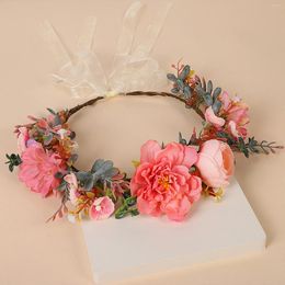 Hair Clips Wreath Women Flowers Tiara Flower Princess Crown Girl Wedding Accessories Woman Garland Headdress Headband Gift