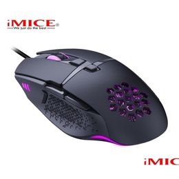 Mice Wired Led Gaming Mouse 7200 Dpi Computer Gamer Usb Ergonomic Mause With For Pc Laptop Rgb Optical Drop Delivery Computers Network Ot62P