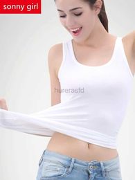 Women's T-Shirt Summer Style Soft Cotton Womens Tank Top Fitness Sexy Sleeveless Sports T-shirt Elegant Womens Bottom T-shirt Street Clothing White Tank Top 240323